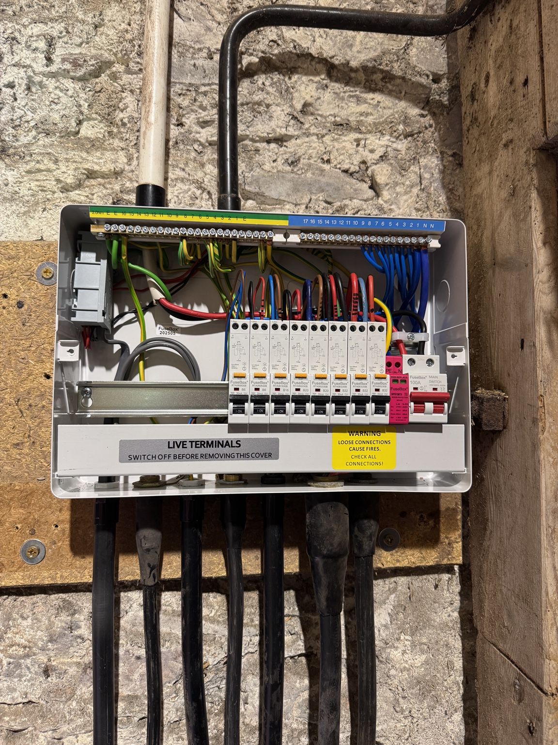 Older consumer unit before upgrade
